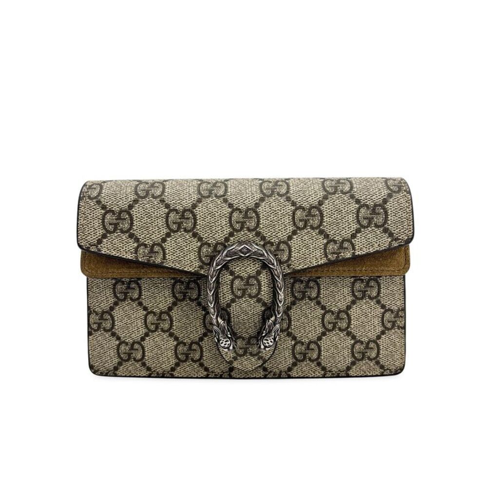 Gucci Dionysus Bag Gg Coated Canvas With Leather Brown Canvas Handbag